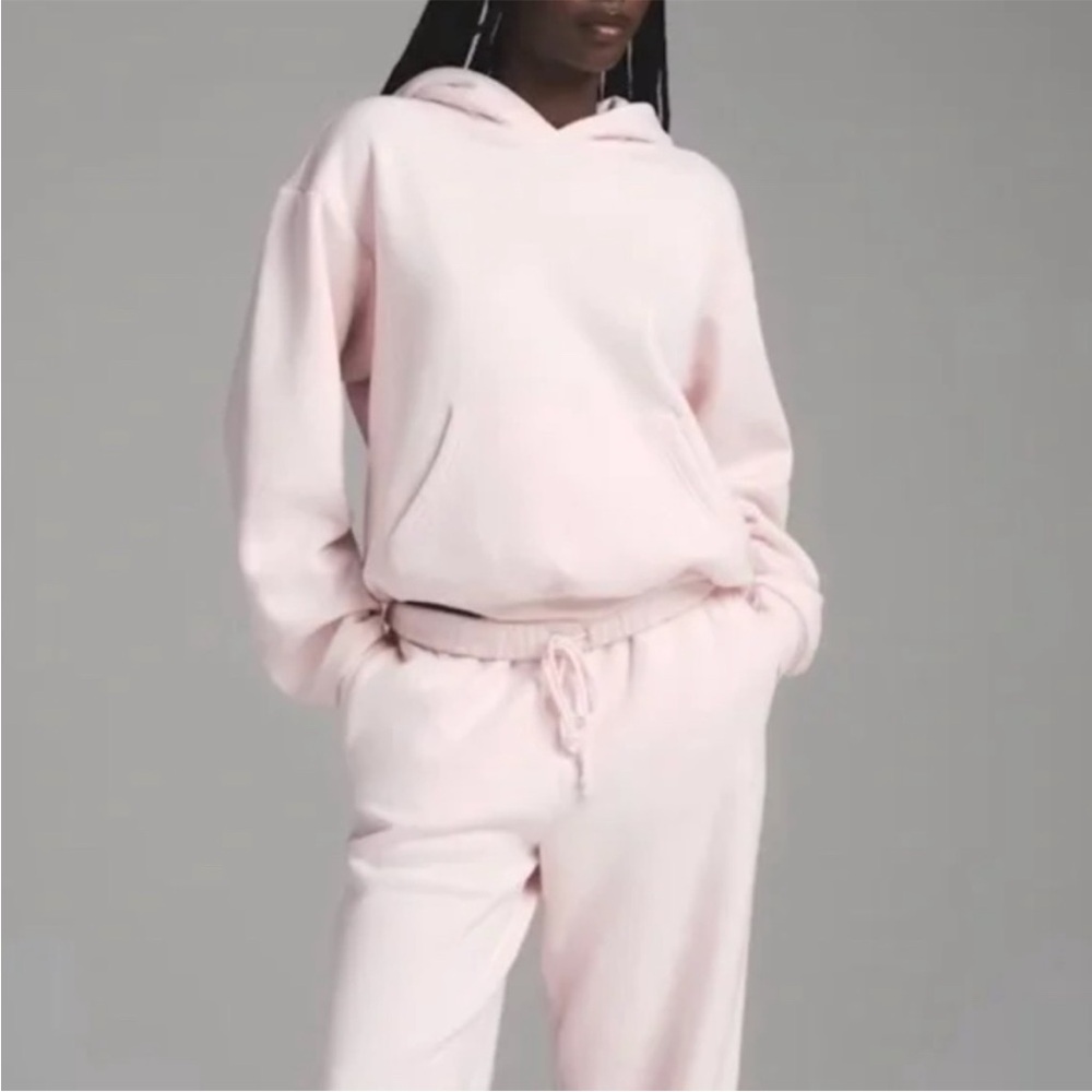 NWT SKIMS Light Pink Cozy Hoodie sweatshirt new cotton fleece